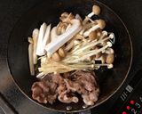 我が家の丼　簡単キノコのすき焼き風丼作り方5写真