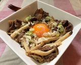我が家の丼　簡単キノコのすき焼き風丼作り方10写真