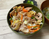 豚肉と野菜の甘辛卵とじ♡丼にもなるよ♪作り方8写真