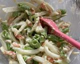 空芯菜の茎(固め)のかき揚げ作り方3写真