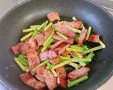 厚切りベーコンとアスパラの麺つゆマヨ炒め作り方10写真