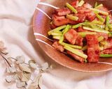 厚切りベーコンとアスパラの麺つゆマヨ炒め作り方12写真