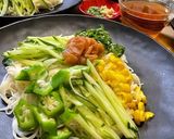 夏野菜と梅のさっぱり冷麦♬作り方12写真