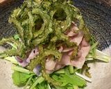 豚冷しゃぶサラダ　ゴーヤチップスのせ作り方7写真