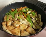 鶏むねと野菜のポン酢炒め弁当作り方7写真