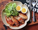 ガッツリ肉料理★鶏焼きピリ辛甘酢だれ作り方6写真