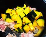 レンジで時短！かぼちゃとなすの豚肉炒め作り方6写真