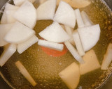 大根と小松菜と油揚げの味噌汁作り方4写真