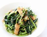 美味しい【空芯菜とベーコンのバターソテー作り方7写真