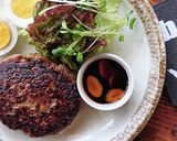 ガッツリ肉料理★和風ガーリックハンバーグ作り方4写真