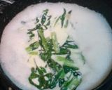 青菜とサーモンのクリームパスタ作り方3写真