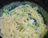 青菜とサーモンのクリームパスタ作り方5写真