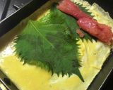 居酒屋風☆大葉入りだし巻き明太子☆作り方1写真
