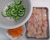 ヘルシー☆鶏むね肉のゴーヤチャンプルー作り方1写真