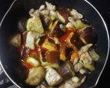 ナスと鶏皮のチリソース煮作り方8写真