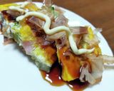 小麦粉を使わない　オクラのお好み焼き作り方10写真