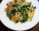 絶品☆牛ホルモンとニラの塩麹焼きそば作り方6写真