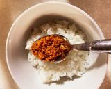 鮭めんたいの丼ご飯作り方1写真