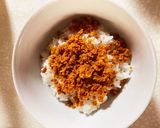 鮭めんたいの丼ご飯作り方2写真