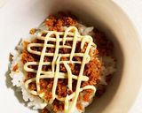 鮭めんたいの丼ご飯作り方4写真