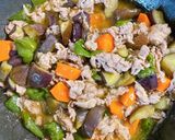 ガッツリ肉料理！揚げナスと豚肉の彩り丼作り方7写真