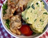 子ども喜ぶ我が家の丼♪唐揚げ&玉子焼き丼作り方3写真