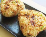 豚こま肉とにんにく青唐辛子の焼きおにぎり作り方8写真