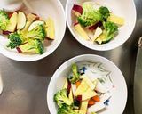 根菜茄子簡単ほんのりエビチリ温野菜サラダ作り方7写真