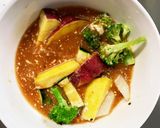 根菜茄子簡単ほんのりエビチリ温野菜サラダ作り方13写真
