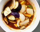 根菜茄子簡単ほんのりエビチリ温野菜サラダ作り方15写真