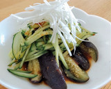 蒸し茄子ときゅうりのにんにく醤油だれ作り方6写真