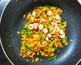 明太子のパスタソースで炒飯作り方5写真