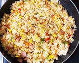 明太子のパスタソースで炒飯作り方15写真