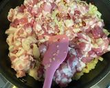 シシグ（豚バラ粗ミンチの塩ニンニク丼）作り方3写真