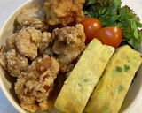 子ども喜ぶ我が家の丼♪唐揚げ&玉子焼き丼作り方6写真
