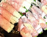 オクラチーズ、エノキの豚肉巻き作り方9写真