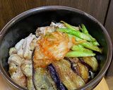 茄子と鶏モモ肉の丼作り方5写真
