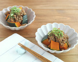 焼肉のたれで☆かぼちゃの鶏そぼろあんかけ作り方5写真