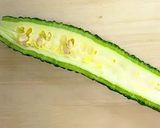 ワタを取らないゴーヤのハムサラダ作り方1写真