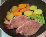 ガッツリ肉料理　ニンニクポークステーキ作り方4写真