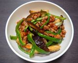 簡単☆ナスとピーマンの肉味噌炒め丼♩作り方9写真
