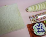 お祭りみたいなチョコバナナ乗せパン作り方2写真