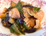 茄子と鶏ももとピーマンのオイスターバタポンマヨ作り方5写真