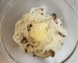 きのこのカルボナーラうどん作り方2写真