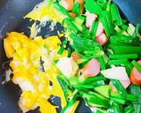 青ねぎとウインナーの炒め物作り方7写真