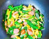 青ねぎとウインナーの炒め物作り方8写真