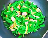 青ねぎとウインナーの炒め物作り方4写真
