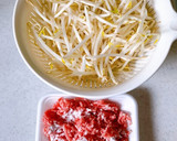 簡単・節約！もやしとひき肉の旨塩炒め作り方1写真