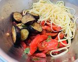 簡単！フレッシュトマトとなすの冷製パスタ作り方8写真