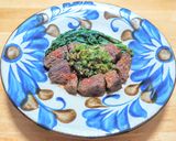 角切り牛肉と春菊の中華風スパイス焼き作り方8写真